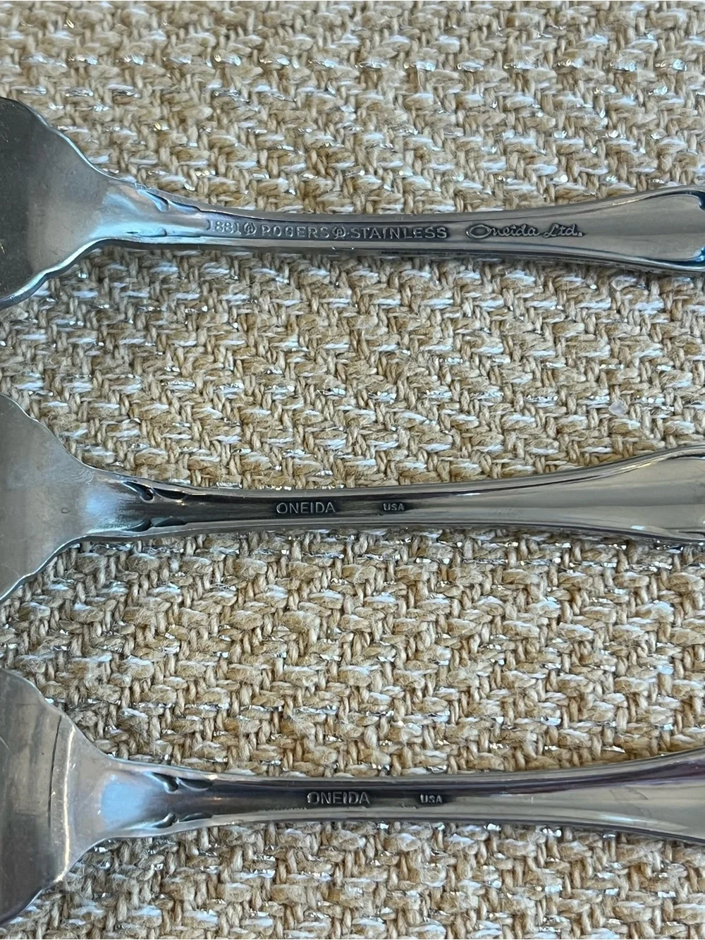 Oneida Silver Arbor Rose Salad Forks (6)